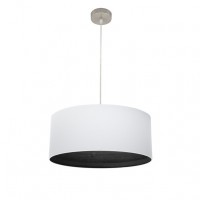 Distribuidor - Lâmpadas Diversas | Colgantes Moderno | COLGANTE TATIANA 1XE27 NIQUEL/BLANCO-MAD.NEGRA REGX50X50 CM Ref: 189195009